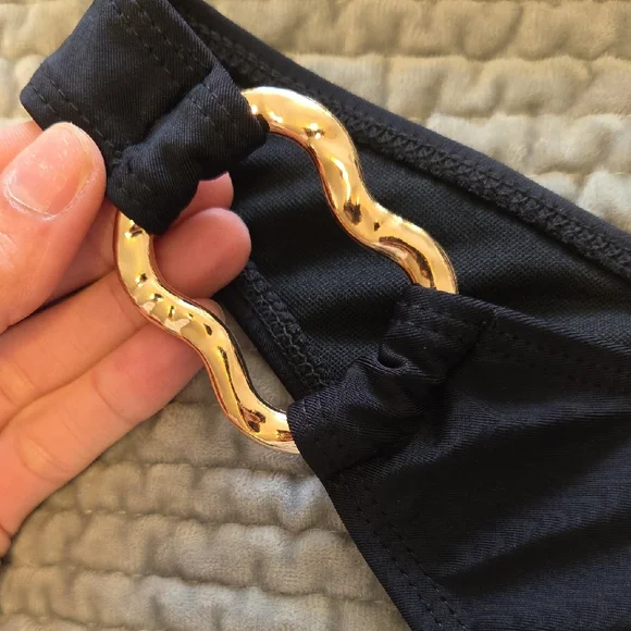 Black Halter Ring Bikini Set - Picture 4 of 8